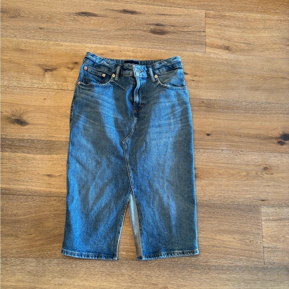 Lucky Brand Blue Denim Midi Skirt